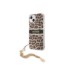 Guess Maroquinerie Guess Coque pour Apple iPhone 13 Mini Leopard avec breloque Léopard