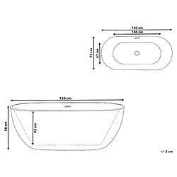 Avis Beliani Baignoire îlot noire 160 x 75 cm CARRERA