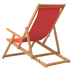 Acheter vidaXL Chaise de plage pliable Bois de teck solide Rouge