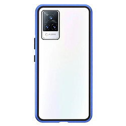 Coque en métal absorption magnétique, bleu pour votre Vivo V21 5G