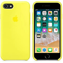 Universal Étui en silicone à pomme jaune flashy pour iPhone 7 et 8