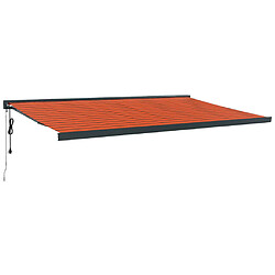 vidaXL Auvent rétractable orange et marron 5x3 m tissu et aluminium