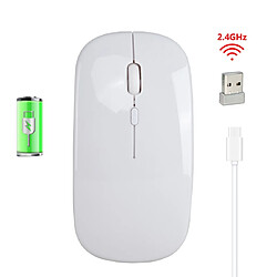 Wewoo Souris sans fil HXSJ M80 optique muette ajustable à trois vitesses 1600DPI Blanc