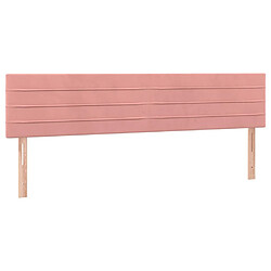 Maison Chic Lot de 2 Têtes de lit design pour chambre - Décoration de lit Rose 80x5x78/88 cm Velours -MN59956