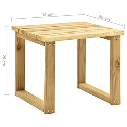 Acheter vidaXL Table de transat 30x30x26 cm Bois de pin imprégné