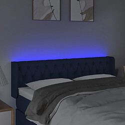 Avis vidaXL Tête de lit à LED Bleu 163x16x78/88 cm Tissu