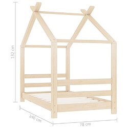 vidaXL Cadre de lit d'enfant Bois de pin massif 70x140 cm pas cher