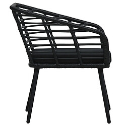 Avis vidaXL Chaises de jardin lot de 2 avec coussins Résine tressée Noir