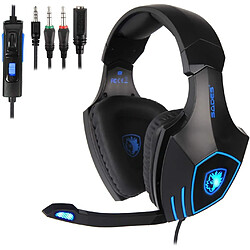 Chrono Casque de jeu PS4, casque de jeu stéréo PC Xbox one Chronus avec micro, casque de jeu sur l'oreille à réduction de bruit avec cache-oreilles à mémoire douce pour Xbox one/PS4/ordinateur portable/Mac(noir)