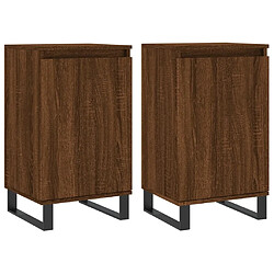 vidaXL Buffets 2 pcs chêne marron 40x35x70 cm bois d'ingénierie