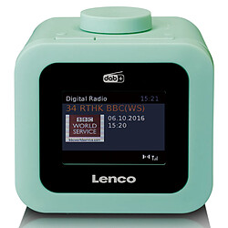 Lenco Radio-réveil DAB+/FM avec écran couleur CR-620GN Vert