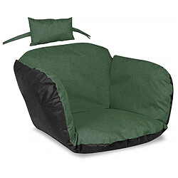 Coussin de jardin AIO 112x113 cm pour nid de cigogne chaise suspendue imperméable vert