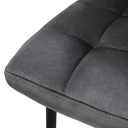 Chaise de salle à manger Set de 4 velours anthracite avec pieds en métal, matériel de montage inclus ML-Design pas cher