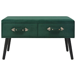 Avis Helloshop26 Banquette pouf tabouret meuble banc avec tiroirs 80 cm vert velours 3002142