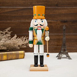 Acheter 25cm figurine casse-noisette en bois ornements de noel décorateur solider avec canne