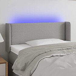 Maison Chic Tête de lit scandinave à LED,meuble de chambre Gris clair 103x16x78/88 cm Tissu -MN71447