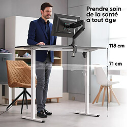 Avis ONKRON Cadre Bureau Assis Debout Electrique avec Moteur, Pied Bureau Assis Debout pour Plateaux 120 - 170 cm - Bureau Réglable en Hauteur Max Charge de 70 kg/Accessoire Bureau Travail WDF221E-W Blanc