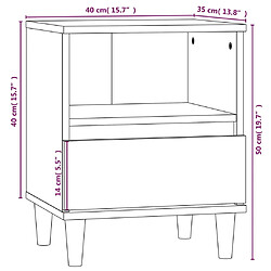 vidaXL Tables de chevet 2 pcs Sonoma gris 40x35x50 cm pas cher