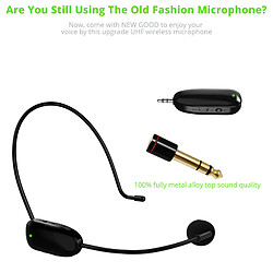 Sans fil Microphone Casque, Uhf Sans Fil Casque Micro Système, 160ft Gamme, casque Micro et de Poche Mic 2 dans 1, pour Haut-parleurs, Amplificateur