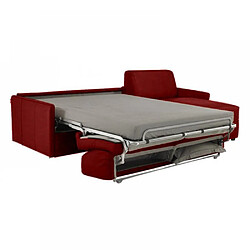 Inside 75 Canapé d'angle SUN convertible EXPRESS 140cm microfibre bordeaux matelas épaisseur 16cm pas cher