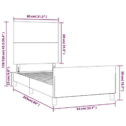 vidaXL Cadre de lit sans matelas blanc 80x200 cm similicuir pas cher