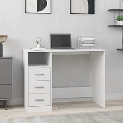 vidaXL Bureau avec tiroirs Blanc 102x50x76 cm Bois d'ingénierie