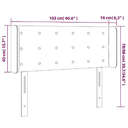 vidaXL Tête de lit à LED Bleu 103x16x78/88 cm Tissu pas cher