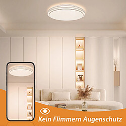 Acheter NETTLIFE Plafonnier LED Ronde Moderne 23W dimmable lampe de chambre avec télécommande 27cm lampe de ciel étoilé lampe de cuisine pour salon