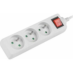 Lanberg Power strip 1.5m, white, 3 sockets, with switch, cle made of solid copper