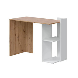 Dansmamaison Bureau 2 niches réversibles Blanc/Chêne - AIKI