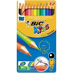 Bic Ecolution Kids Evolution Boîte métal de 12 Crayons de couleur