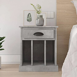 Maison Chic Table de chevet,Table de nuit,Table d'appoint pour salon gris béton 43x36x50 cm -MN78251