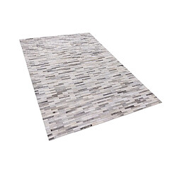 Beliani Tapis en cuir motif parquet 140 x 200 cm AHILLI