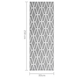 vidaXL Tapis d'extérieur Gris 80x250 cm PP pas cher