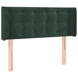 vidaXL Tête de lit avec oreilles Vert foncé 103x16x78/88 cm Velours