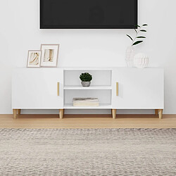 Maison Chic Meuble TV scandinave - Banc TV pour salon Blanc 150x30x50 cm Bois d'ingénierie -MN41439