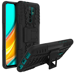 Avizar Coque Xiaomi Redmi 9 Protection Semi-rigide Antichoc Béquille Support Noir