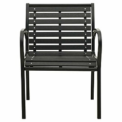 Avis Maison Chic Lot de 2 Chaises de jardin,Fauteuil d'extérieur Acier et WPC Noir -MN85123