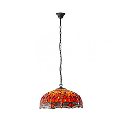 Interiors 1900 Suspension 50 cm Dragonfly Flame, verre et métal