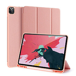 Dux Ducis Etui en PU + TPU triple avec porte-stylet rose pour votre Apple iPad Pro 12.9 (2020)