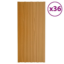 vidaXL Panneaux de toiture 36 pcs acier galvanisé naturel 100x45 cm