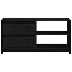 Maison Chic Meuble TV scandinave - Banc TV pour salon Noir 80x31x39 cm Bois de pin massif -MN46593 pas cher