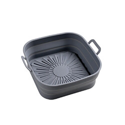 INF Moule de friteuse à air carré pliable en silicone 17,5 cm Grey