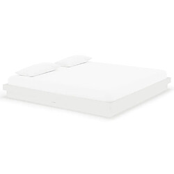 vidaXL Cadre de lit sans matelas blanc bois massif 200x200 cm