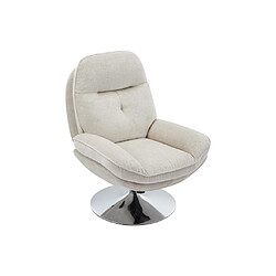 Avis Vente-Unique Fauteuil pivotant en tissu texturé beige ILMACA