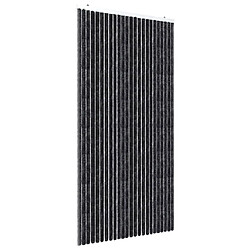 Decoshop26 Rideau contre insectes moustiquaire anthracite 100x220 cm Chenille DEC022192