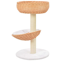 Arbre à chat,niche pour chat avec griffoir en sisal Naturel Bois de saule -MN12433