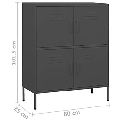 vidaXL Armoire de rangement Anthracite 80x35x101,5 cm Acier pas cher