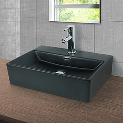 ML-Design lavabo noir mat, 600x365x130 mm, rectangulaire, céramique