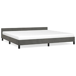 Maison Chic Lit adulte - Cadre Structure de lit avec tête de lit Contemporain Gris foncé 200x200 cm Velours -MN16143